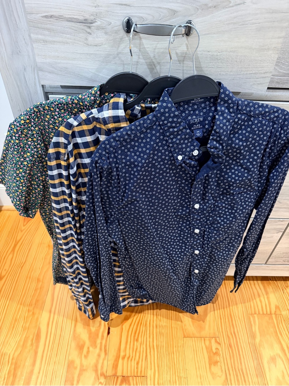 J. Crew Men's Navy Floral Dot Button-Down Shirt